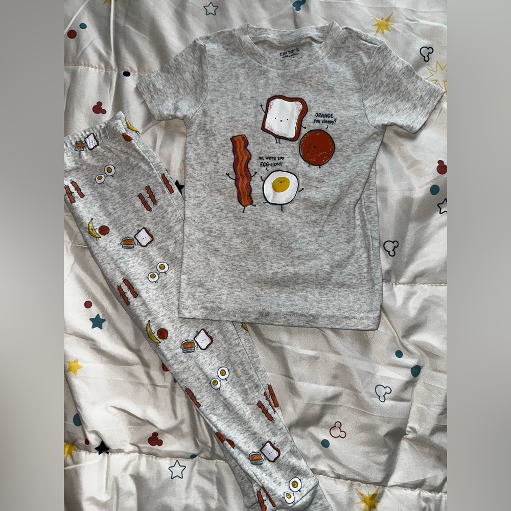 Grey breakfast pajamas